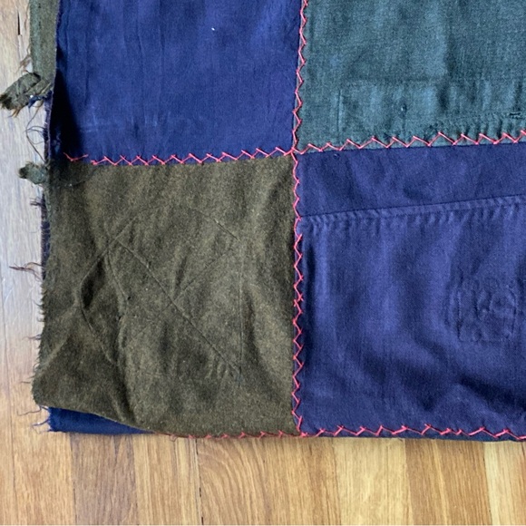 Vtg Handmade Repurposed Fabric Patchwork Quilt Top Unfinished 78"x86" - Picture 4 of 15
